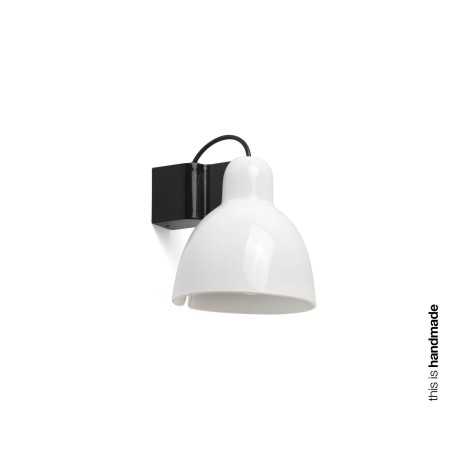 Wandleuchte aus Aluminium E27, schwarz glaenzend, KERSAOS