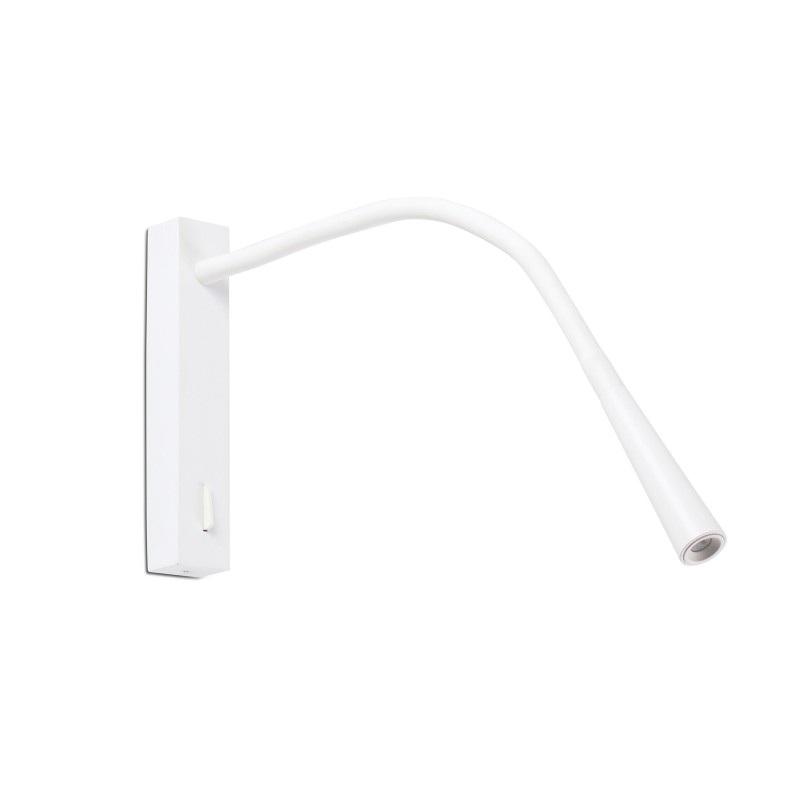 Wandleuchte aus Stahl mit integrierter LED, mattweiss, MAUZAC