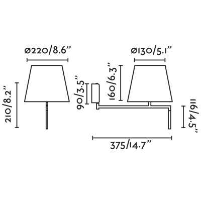 Wandleuchte aus Stahl E27, grau, LOSSAY