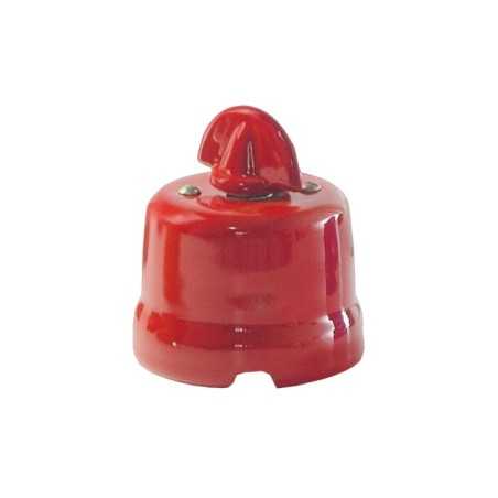 Conmutador de porcelana con lazo color rojo