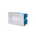 Wandleuchte aus Edelstahl mit integrierter LED, gebuersteter Stahl, PAREID