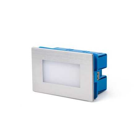 Wandleuchte aus Edelstahl mit integrierter LED, gebuersteter Stahl, PAREID