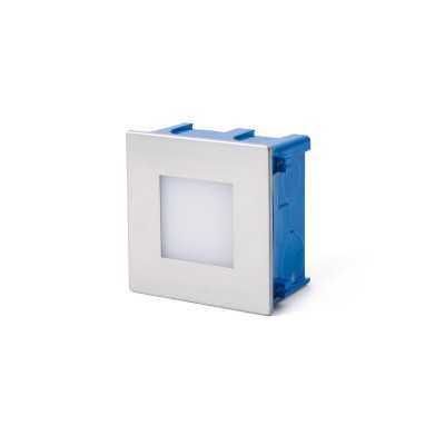 Wandleuchte aus Edelstahl mit integrierter LED, gebuersteter Stahl, LODOEN