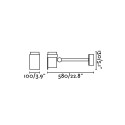 Wandleuchte aus Aluminium mit integrierter LED, grau, LONGROY