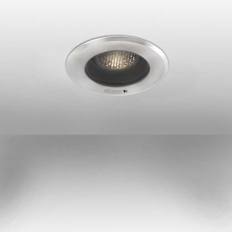 Stehleuchte aus Edelstahl mit integrierter LED, gebuersteter Stahl, MESSEIX