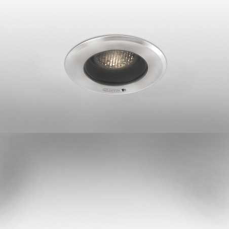 Stehleuchte aus Edelstahl mit integrierter LED, gebuersteter Stahl, MESSEIX