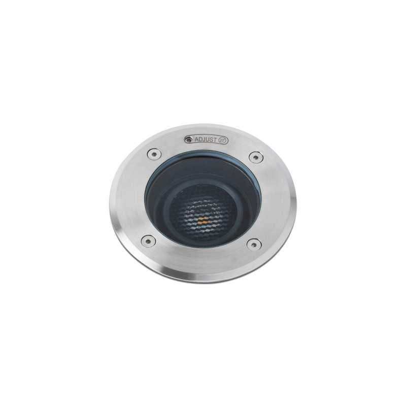 Stehleuchte aus gebuerstetem Edelstahl mit integrierter LED, NARBIEF