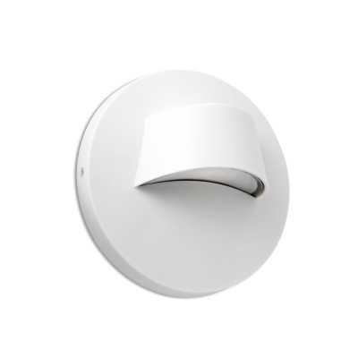 Wandleuchte aus Polycarbonat mit integrierter LED, mattweiss, CUTTURA