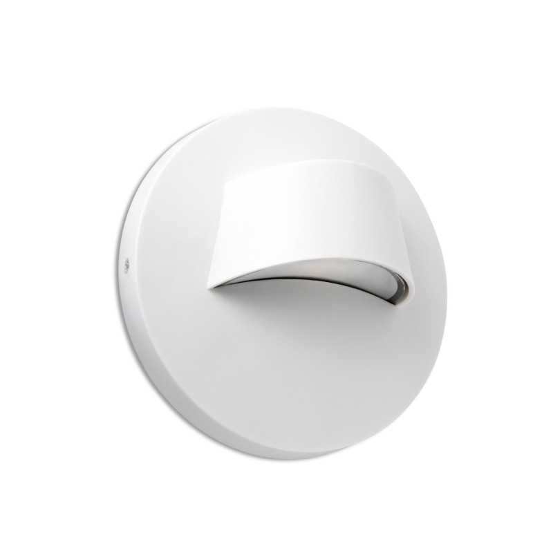 Wandleuchte aus Polycarbonat mit integrierter LED, mattweiss, CUTTURA