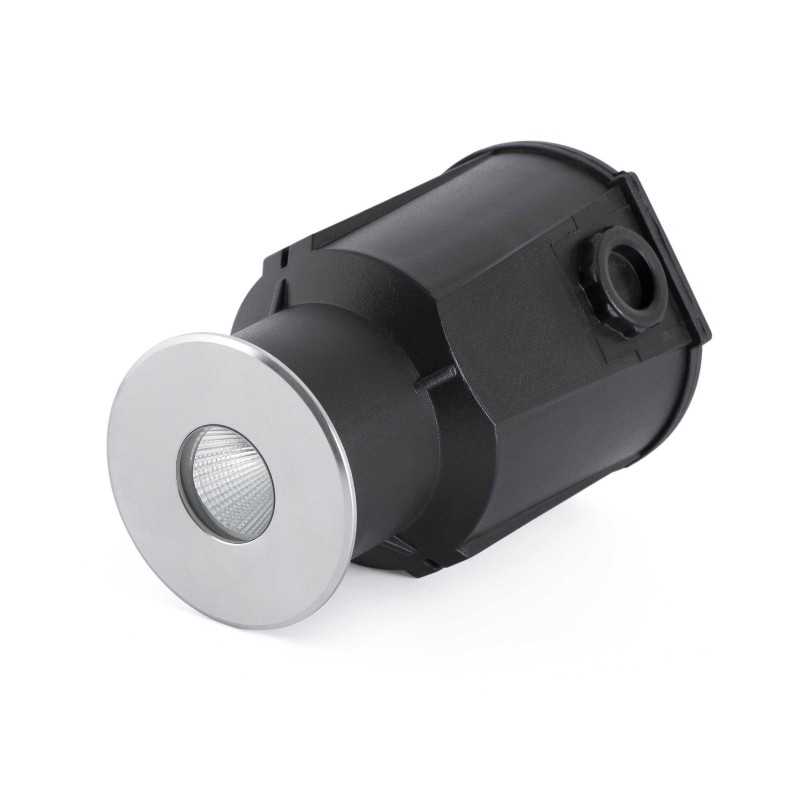 Stehleuchte aus Edelstahl mit integrierter LED, gebuersteter Stahl, DOULAN