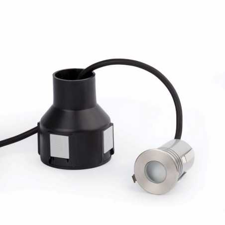 Wandleuchte aus Edelstahl mit integrierter LED, gebuersteter Stahl, NEFFES