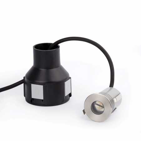 Stehleuchte aus Aluminium mit integrierter LED, gebuersteter Stahl, MAZAYE
