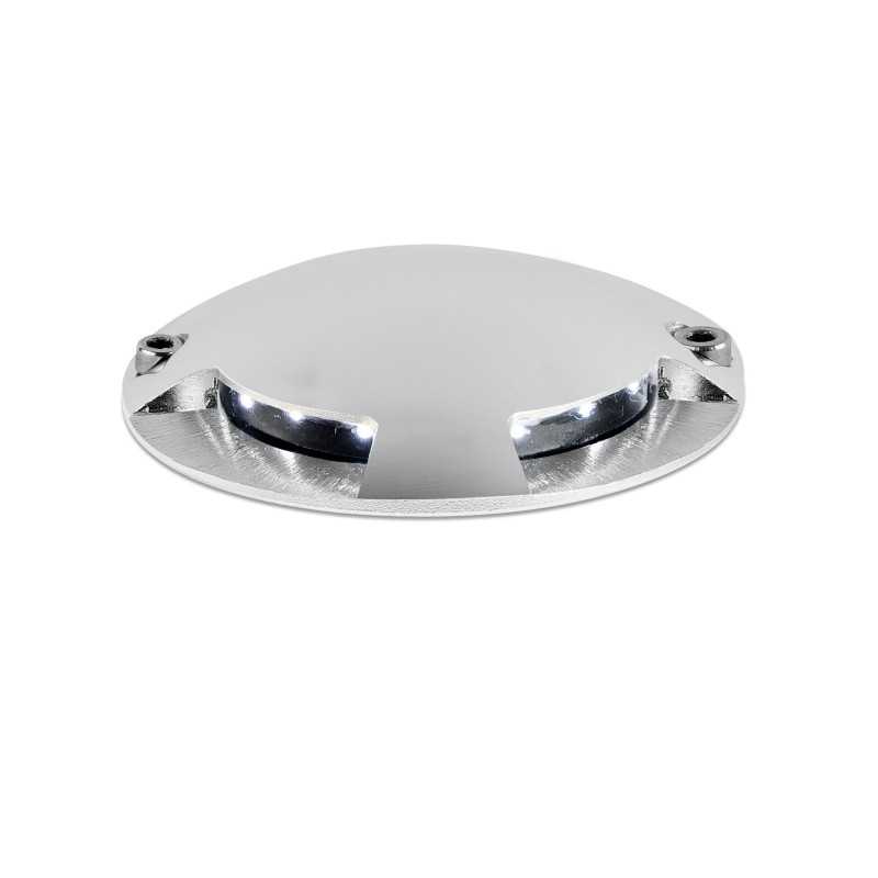 Stehleuchte aus Aluminium mit integrierter LED, gebuersteter Stahl, CHITRAY