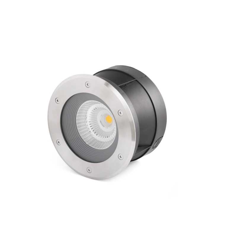 Stehleuchte aus gebuerstetem Edelstahl mit integrierter LED, BELVAL