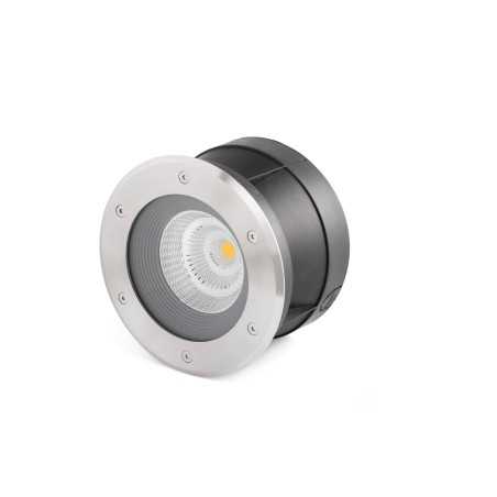 Stehleuchte aus gebuerstetem Edelstahl mit integrierter LED, BELVAL