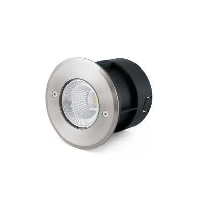 Stehleuchte aus gebuerstetem Edelstahl mit integrierter LED, BERUPT