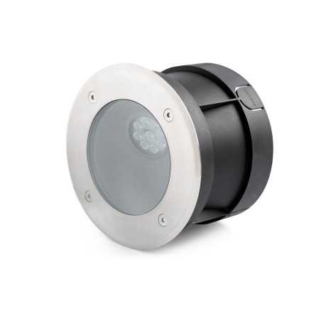Stehleuchte aus gebuerstetem Edelstahl mit integrierter LED, LANNEC