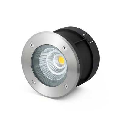 Stehleuchte aus Edelstahl mit integrierter LED, gebuersteter Stahl, CAURON