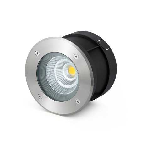 Stehleuchte aus Edelstahl mit integrierter LED, gebuersteter Stahl, CAURON