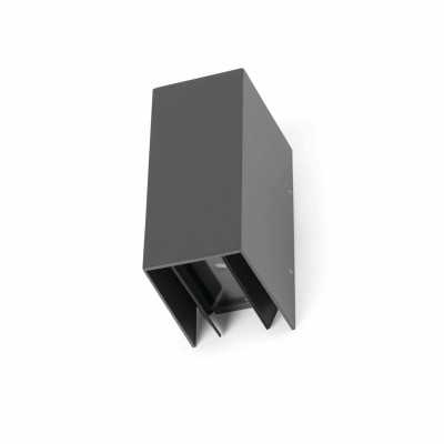 Wandleuchte aus Aluminium mit integrierter LED, grau, CUBORD