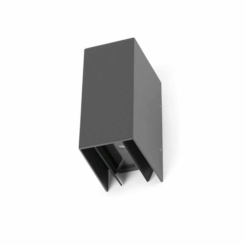 Wandleuchte aus Aluminium mit integrierter LED, grau, CUBORD