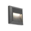 Wandleuchte aus Kunststoff mit integrierter LED, grau, POURCY