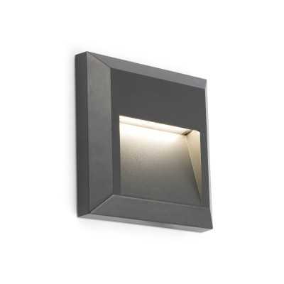 Wandleuchte aus Kunststoff mit integrierter LED, grau, POURCY