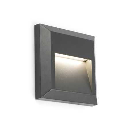 Wandleuchte aus Kunststoff mit integrierter LED, grau, POURCY