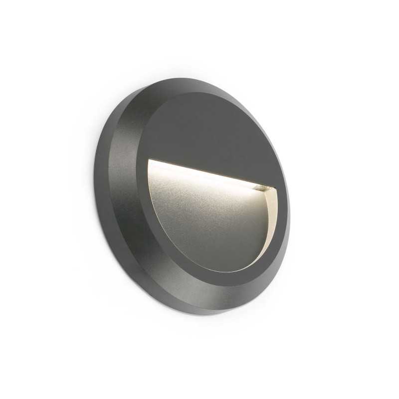 Wandleuchte aus Kunststoff mit integrierter LED, grau, FASQUE