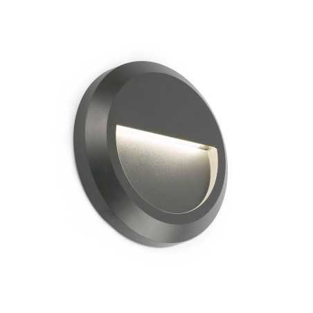 Wandleuchte aus Kunststoff mit integrierter LED, grau, FASQUE
