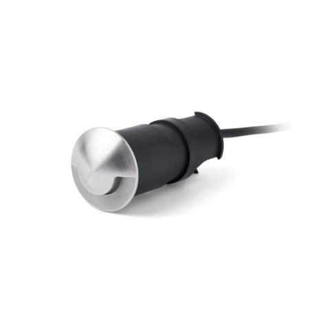 Stehleuchte aus Edelstahl mit integrierter LED, gebuersteter Stahl, MERGEY