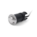Stehleuchte aus Edelstahl mit integrierter LED, gebuersteter Stahl, VERETZ