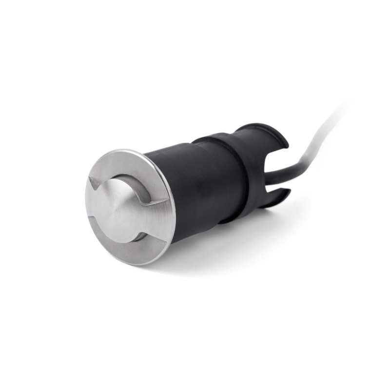 Stehleuchte aus Edelstahl mit integrierter LED, gebuersteter Stahl, VERETZ