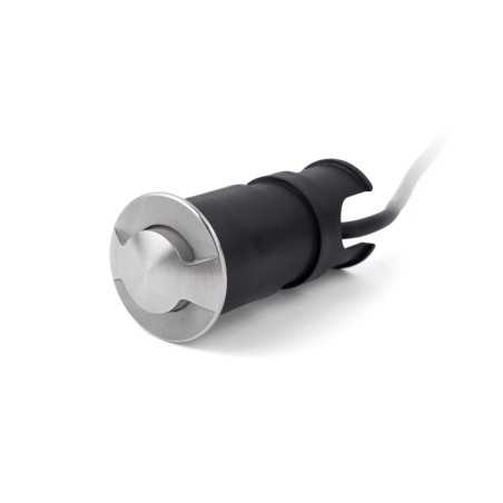 Stehleuchte aus Edelstahl mit integrierter LED, gebuersteter Stahl, VERETZ
