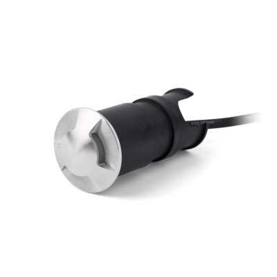 Stehleuchte aus Edelstahl mit integrierter LED, gebuersteter Stahl, POLISY