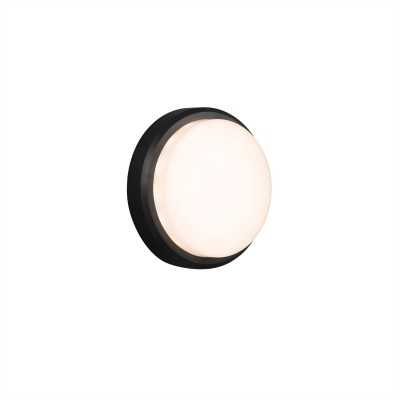 Wandleuchte aus Kunststoff mit integrierter LED, grau, VALLET