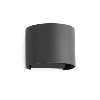 Wandleuchte aus Aluminium mit integrierter LED, grau, BOUCHE