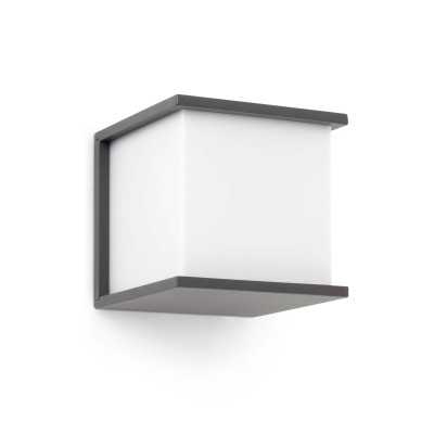 Wandleuchte aus Aluminium E27, grau, POUVRAI