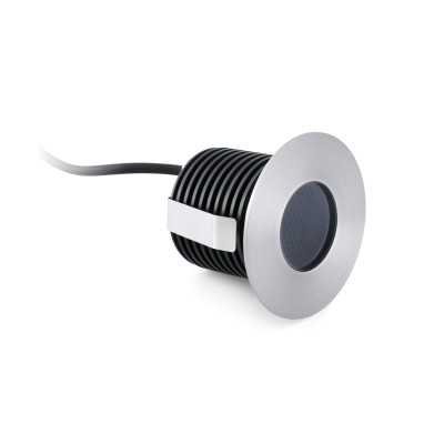 Stehleuchte aus Edelstahl mit integrierter LED, gebuersteter Stahl, COGOLIN