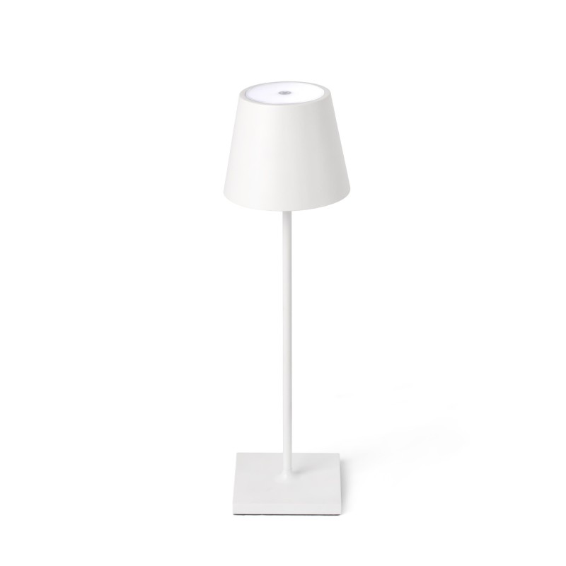Tischleuchte aus Aluminium mit integrierter LED, mattweiss, HAVANGE