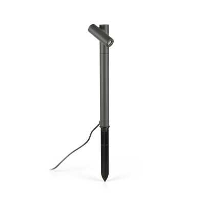 Stehleuchte aus Aluminium mit integrierter LED, grau, POUZOL