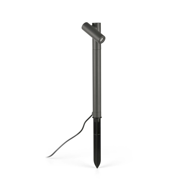 Stehleuchte aus Aluminium mit integrierter LED, grau, POUZOL