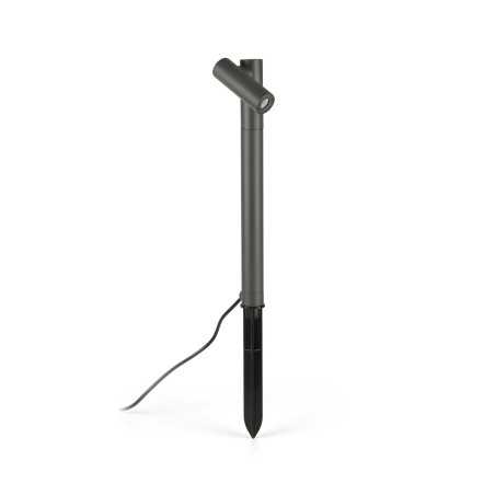 Stehleuchte aus Aluminium mit integrierter LED, grau, POUZOL