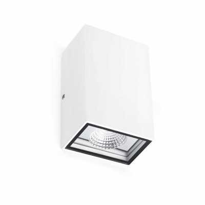 Wandleuchte aus Aluminium mit integrierter LED, mattweiss, BOURTH