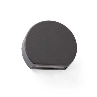 Wandleuchte aus Aluminium mit integrierter LED, grau, POMBLIN