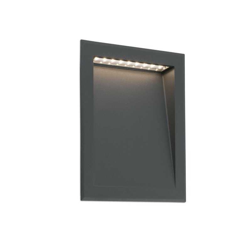 Wandleuchte aus Aluminium mit integrierter LED, grau, RAGHINO