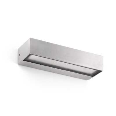 Wandleuchte aus Aluminium mit integrierter LED, gebuersteter Stahl, BONNAC