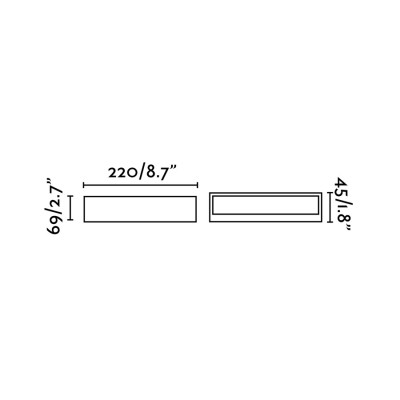 Wandleuchte aus Aluminium mit integrierter LED, gebuersteter Stahl, BONNAC