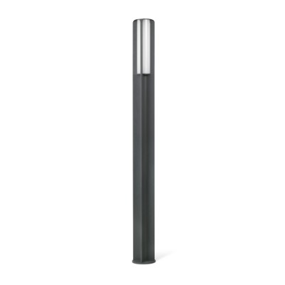 Stehleuchte aus Aluminium mit integrierter LED, grau, GRANEY
