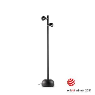 Stehleuchte aus Aluminium mit integrierter LED, schwarz, TREBABU